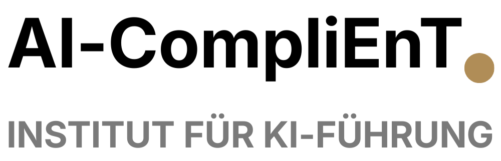 Logo 1000 x 322_PNG transparent AI-CompliEnT Logo. Institut für KI-Führung.